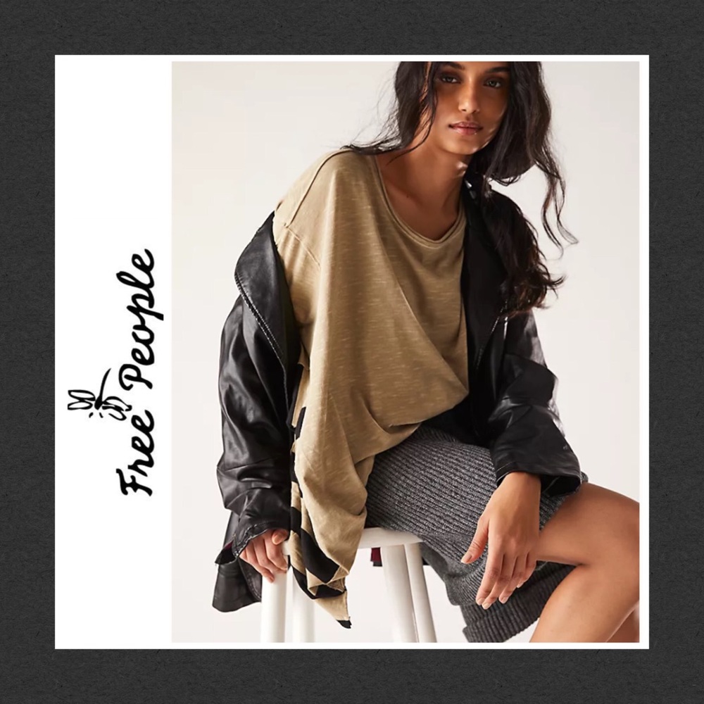 ***SOLD ON M*** FREE PEOPLE OVERSIZED GENIUS TEE IN HAZELWOOD - Picture 1 of 5